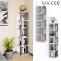 Eckregal Lio Beton-Weiß Regal BüCherregal Wandregal Raumteiler 5 Ebenen Vicco