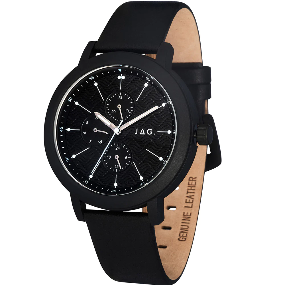 Jag J2624 Marlo Black Vegan Leather Mens Watch eBay
