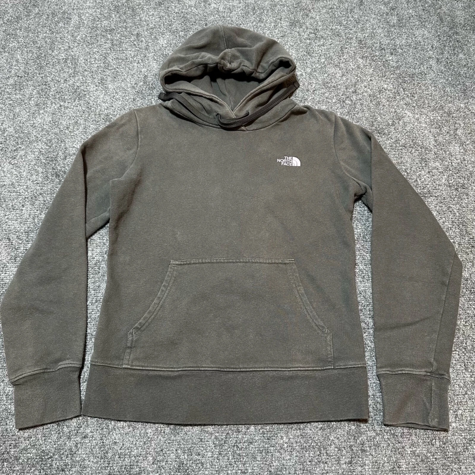 The North Face Hoodie Womens Extra Small Grey Cotton Blend Pullover Sweatshirt