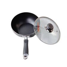 Nonstick Coating Deep Frying Pan Saute Pan with Lid,8" Fry Pan, Plastic Handle