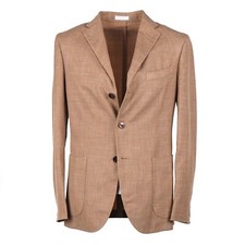 Boglioli Light Brown Woven Melange Wool-Linen 'K Jacket' Sport Coat 40R Eu 50 