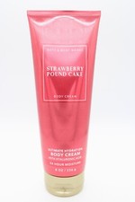Bath and Body Works STRAWBERRY POUND CAKE Ultimate Hydration Body Cream 8 oz NEW