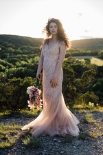 Mori Lee prom & sweet 16. Fitted Net and Lace Prom Gown. Criss Cross Straps