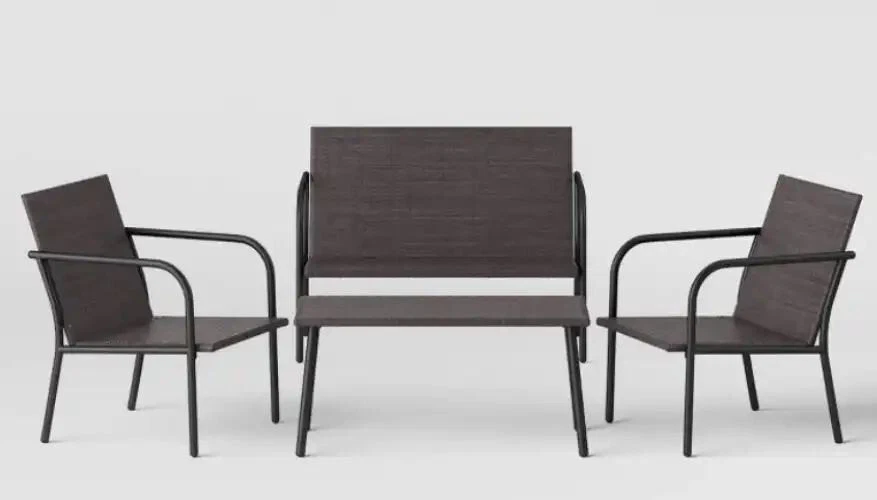 Target Room Essentials 4pc Wicker Conversation Set Brown Black New