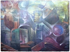 Modern Color ORIGINAL ACRYLIC PAINTING Signed By Minas Gharibian (Read More)