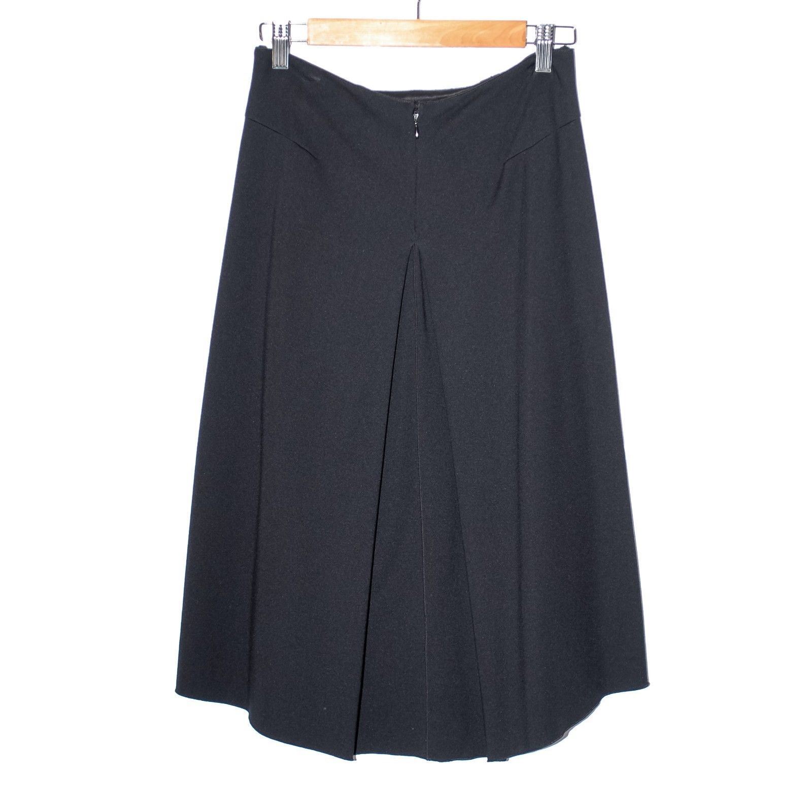 Yves Saint Laurent donna gonna nera viscosa lunghezza ginocchio A Line party bodycon XS