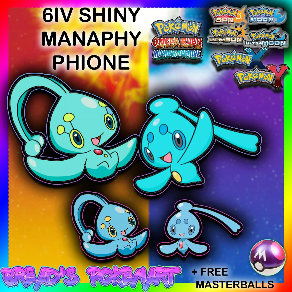 ✨Shiny Phione + Manaphy 6IV✨ Pokemon HOME Premium Pokémon Transfer 🚀Fast🚀