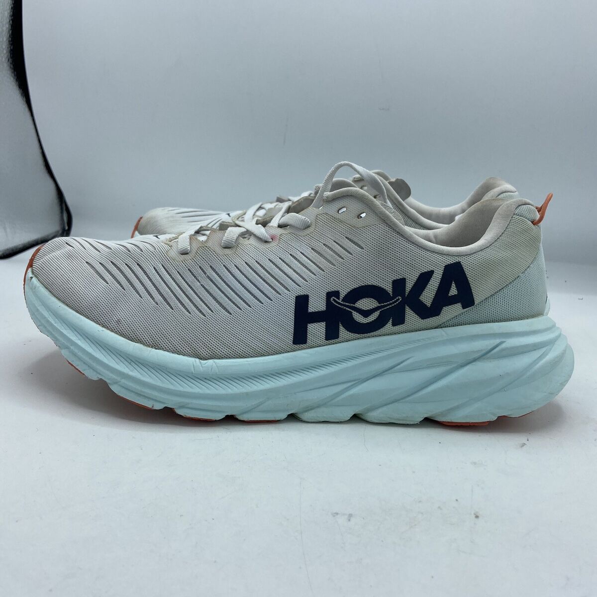 Hoka One One Womens Rincon 3 White Blue Glass Running Shoes Hoka One One Womens Rincon 3 White Blue Glass Running Shoes