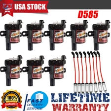 D585 UF262 Ignition Coil & Spark Plug Wire 8Packs For Chevy Silverado GMC A++