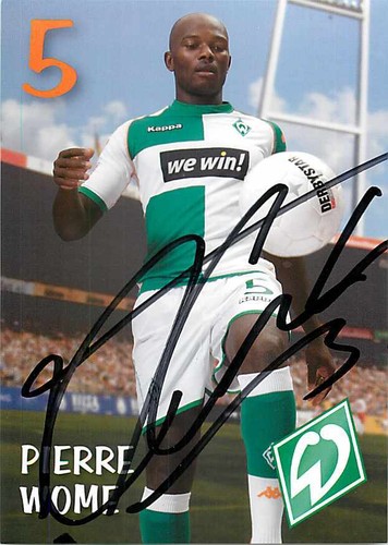 Pierre Wome Werder Bremen Autogrammkarte 2006/2007 Kappa Trikot signiert
