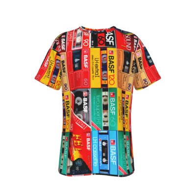 T-Shirt BASF Tape Cassettes Retro Vintage Audiophile All Over Printing Shirt 
