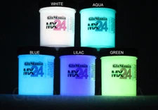 GREEN,BLUE,AQUA, LILAC, WHITE Glow in the Dark Paint 5x1/2 oz pots