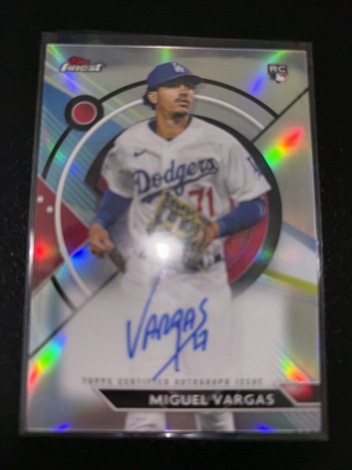 2023 Topps Finest Refractor Rookie Autograph Miguel Vargas Los Angeles Dodgers