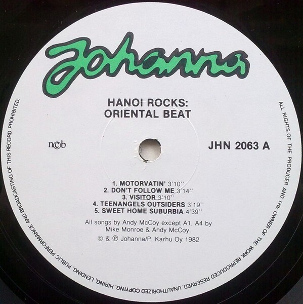 Hanoi Rocks Oriental Beat LP Finland 1982 Johanna NM | eBay