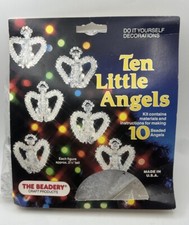 The Beadery TEN LITTLE ANGELS Vintage Bead Beaded Christmas Ornament Craft Kit