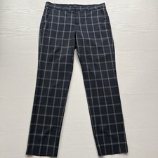 Banana Republic Ryan Pants Womens 6 Blue Grid Plaid Full Length