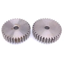 NJ STOCK  2pcs 1 Mod 35T Spur Gear 45# Steel Motor Pinion Gear Thickness 10mm