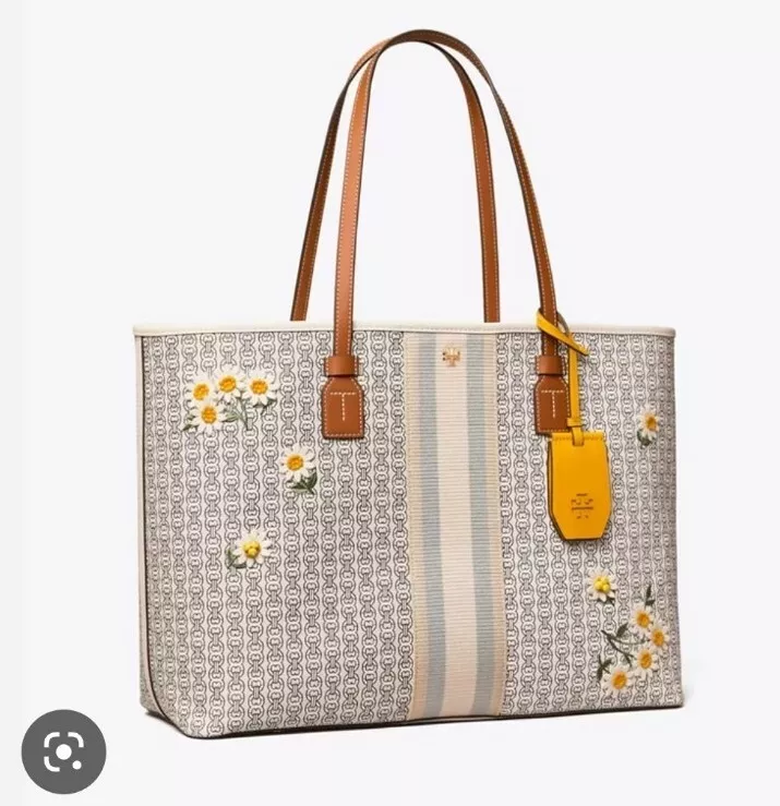 Tory Burch, Bags, Tory Burch Gemini Applique Daisy Floral Tote