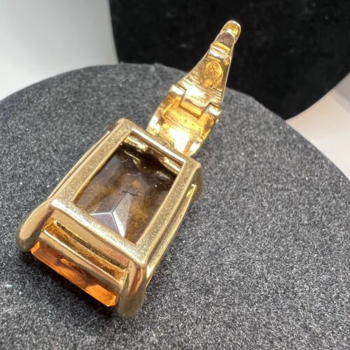 Joan Rivers Pendant Slide Necklace Enhancer Faux Topaz Faceted Glass 1.5 Inch - Picture 3 of 4