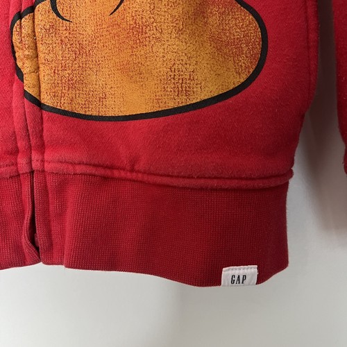Baby GAP Disney Hoodie 5 Years Toddler Mickey Mouse Full Zip Red Long Sleeve - Picture 3 of 10