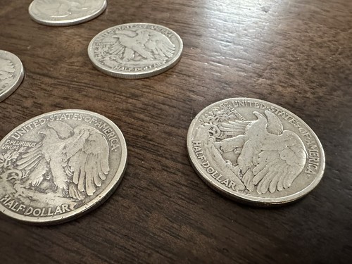 Walking Liberty Set of 5 Half Dollars Very Good Toning Ships Fast Today. - Picture 20 of 20