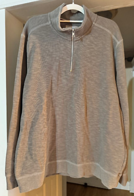 Flag & Anthem Sweatshirt Men's XL Gray 1/4 Zip Pullover Casual Knit