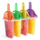 FRESH AND COLD 4  X 100ML ICE LOLLY MAKER MOULDS WITH BUILT IN STRAW