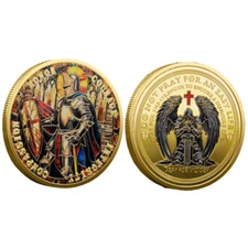 Knight Templar Coin Armor of God Challenge Coin Prayer Commemorative Coin Cross
