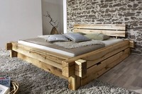 Bett Balkenbett Mit Schubkasten 160X200Cm Wildeiche Eiche Massiv GeöLt Neu Ovp!!