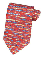 Robert Talbott Mens Neck Tie Red Geometric 100 Silk Hand Sewn USA Made