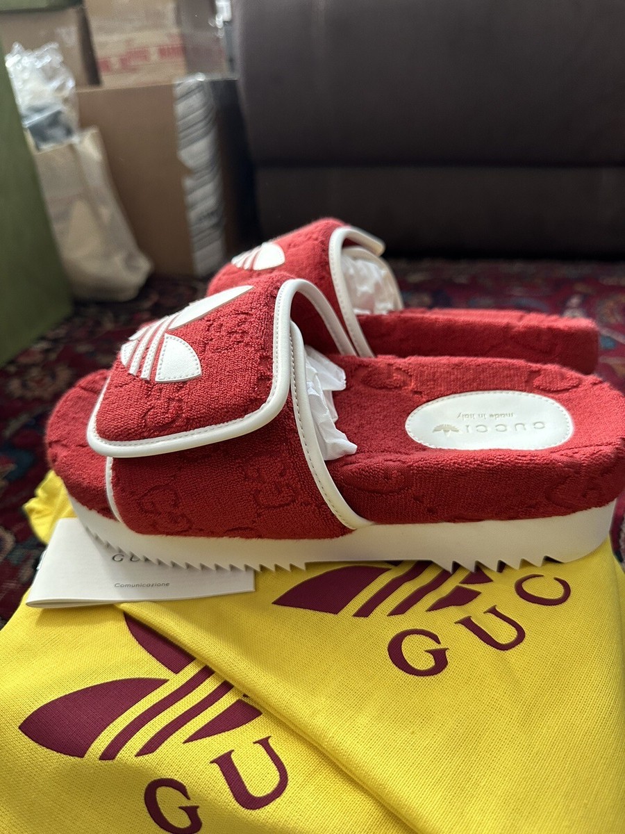 Adidas x Gucci Mens Slides Sandals Size 10G Red Sold Out! | eBay