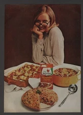 1973 Chef Boy-ar-dee Boyardee Dinner Blonde Glasses Vintage Print Ad W73