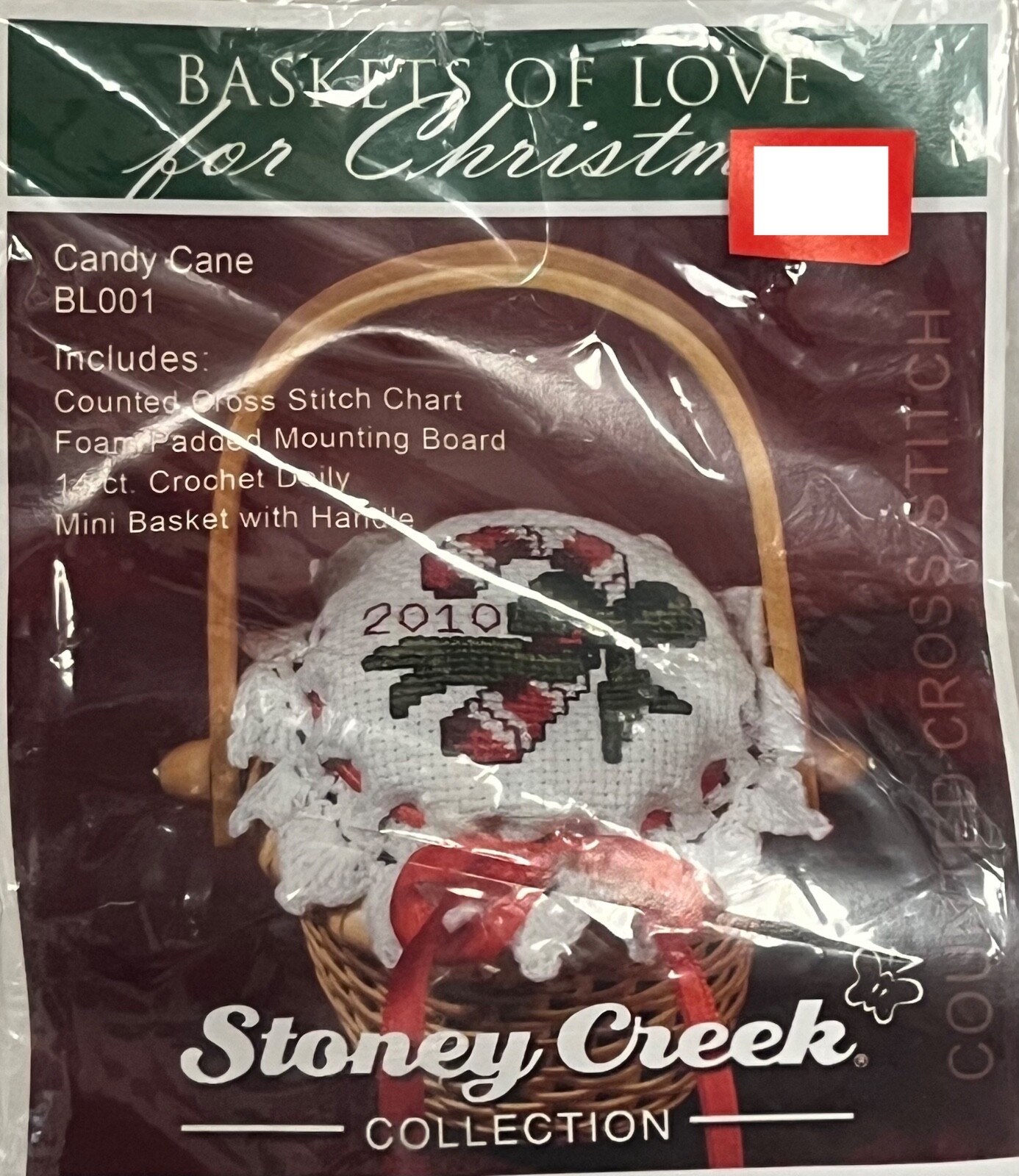 Stoney Creek Baskets of Love CANDY CANE Christmas counted cross stitch