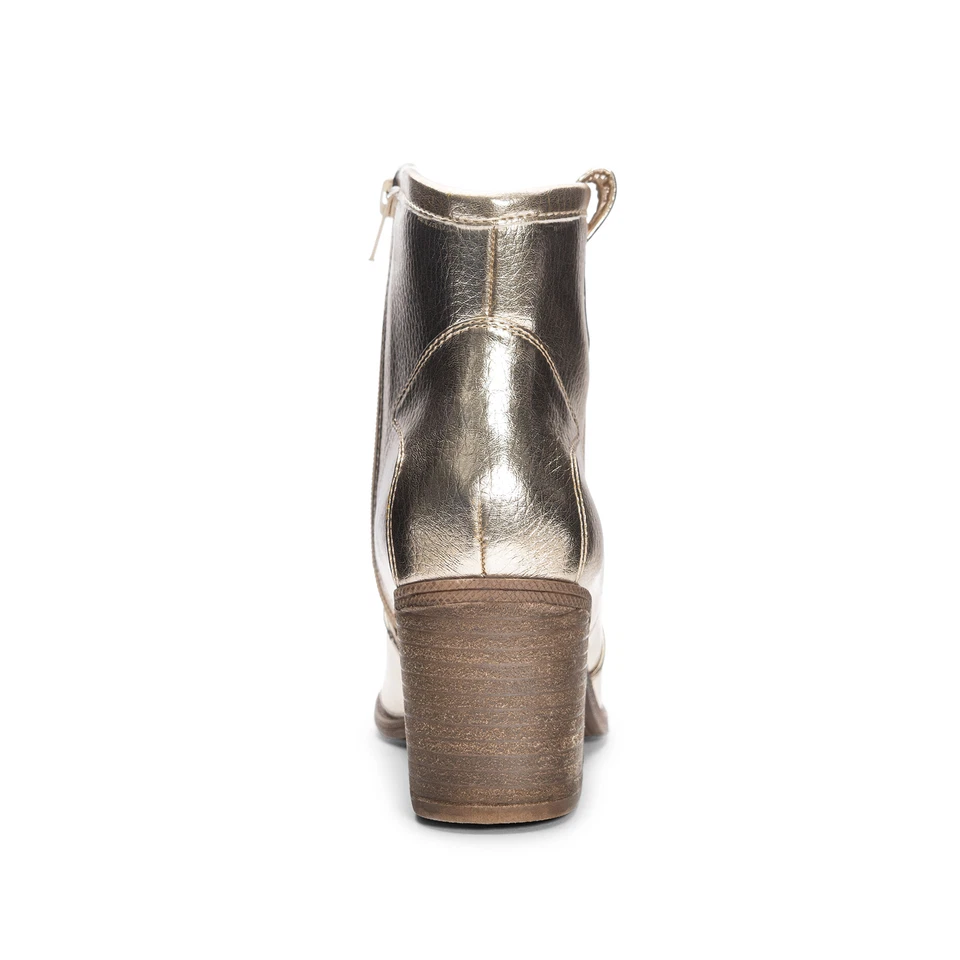 Botines occidentales Dirty Laundry Unite dorados metálicos de tacón bloque con cremallera metálicos Foto 2 de 4