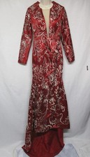 Women Crew Neck Long Sleeve Mesh Maxi Asymmetric Evening Cocktail Ball Gown +P-3