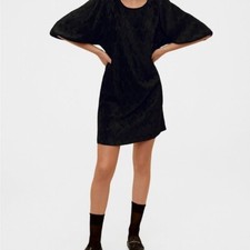 NWT Puffed Sleeves Rounded Neck Textured Dress 4