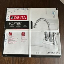 Delta Porter Bathroom Faucet 25984LF-ECO Chrome 4" Centerset Factory Sealed New