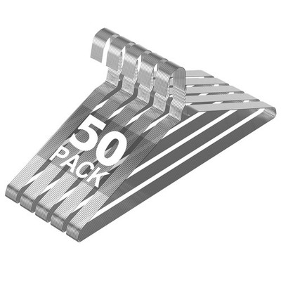 SPECILITE Wire Metal Clothes Hangers Bulk 50 Pack for 50 Pack, Silver