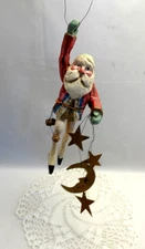 House of Hatten Ornament 1988 Santa W/ Moon and Stars 11" Enchanted Forest