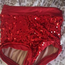 Balera Women's Red Sequin Dancewear Performance Shorts Sparkly Costume Bottoms