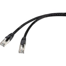 Image of Renkforce RF-4538204 Network cable CAT 6A Black 30m outdoor suitable