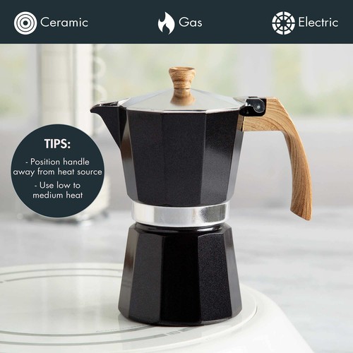 Aluminum Stove Top Espresso Maker, Percolator Pot for Moka, Cuban Coffee, Cap... - Picture 5 of 10