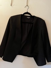 Express Women's Black Collarless Open-Front Blazer - Size 10