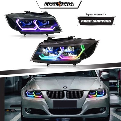 RGB LED Headlights For BMW 3 Series E90 E91 2005-2012 Sequential Front Lights