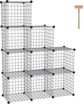 Wire Cube Storage 9 Cube Organizer Metal C Grids Modular Shelves Units Closet