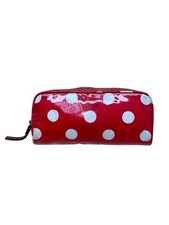 Kate Spade Women  s Red  White Polka Dot Zippered Travel Cosmetic Bag