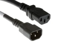 AC Power Cord, C14 to C13, 14 AWG, 8', Black - Lifetime Warranty