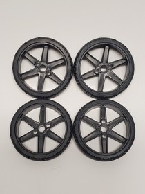 4 Knex Narrow Tires Moto 2" Black Spoke Wheels - K'nex OEM