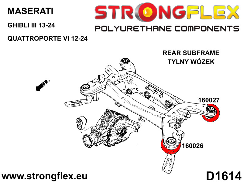 PU Full Suspension Bushing Kit Sport 166105A Fits Maserati Ghibli / Quattroporte