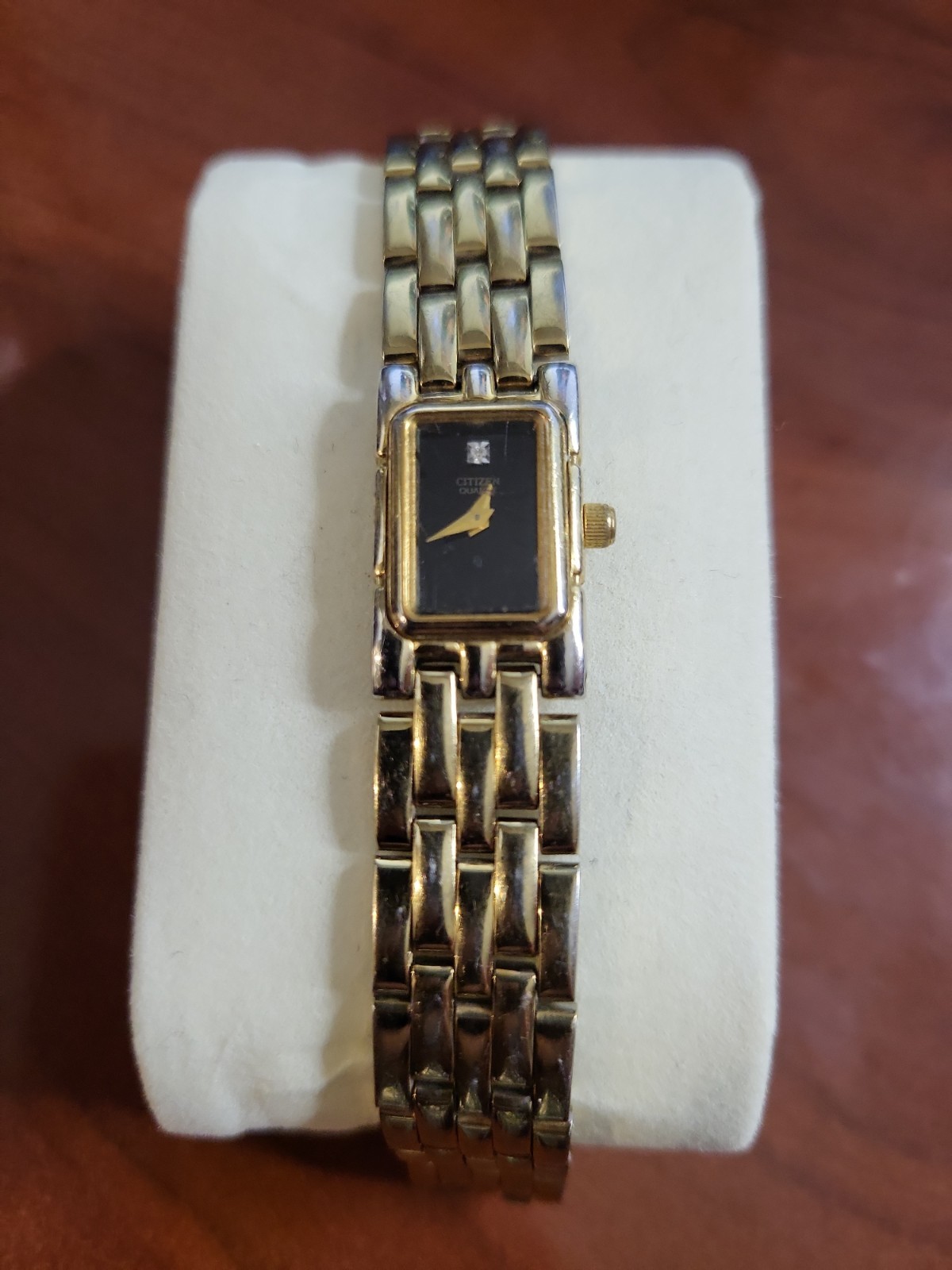 Citizen Elegance Women's Quartz Watch Black Dial Rectangle Gold Tone Bracelet